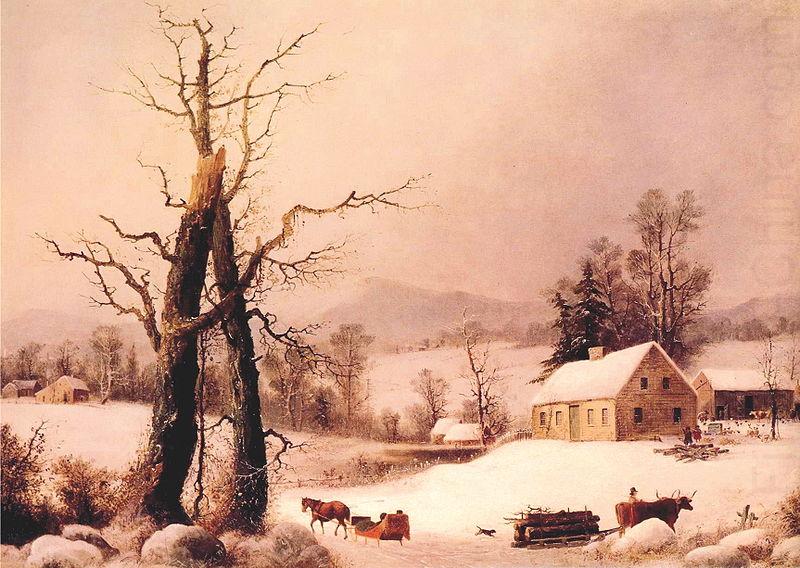 George Henry Durrie Winter Farmyard and Sleigh china oil painting image